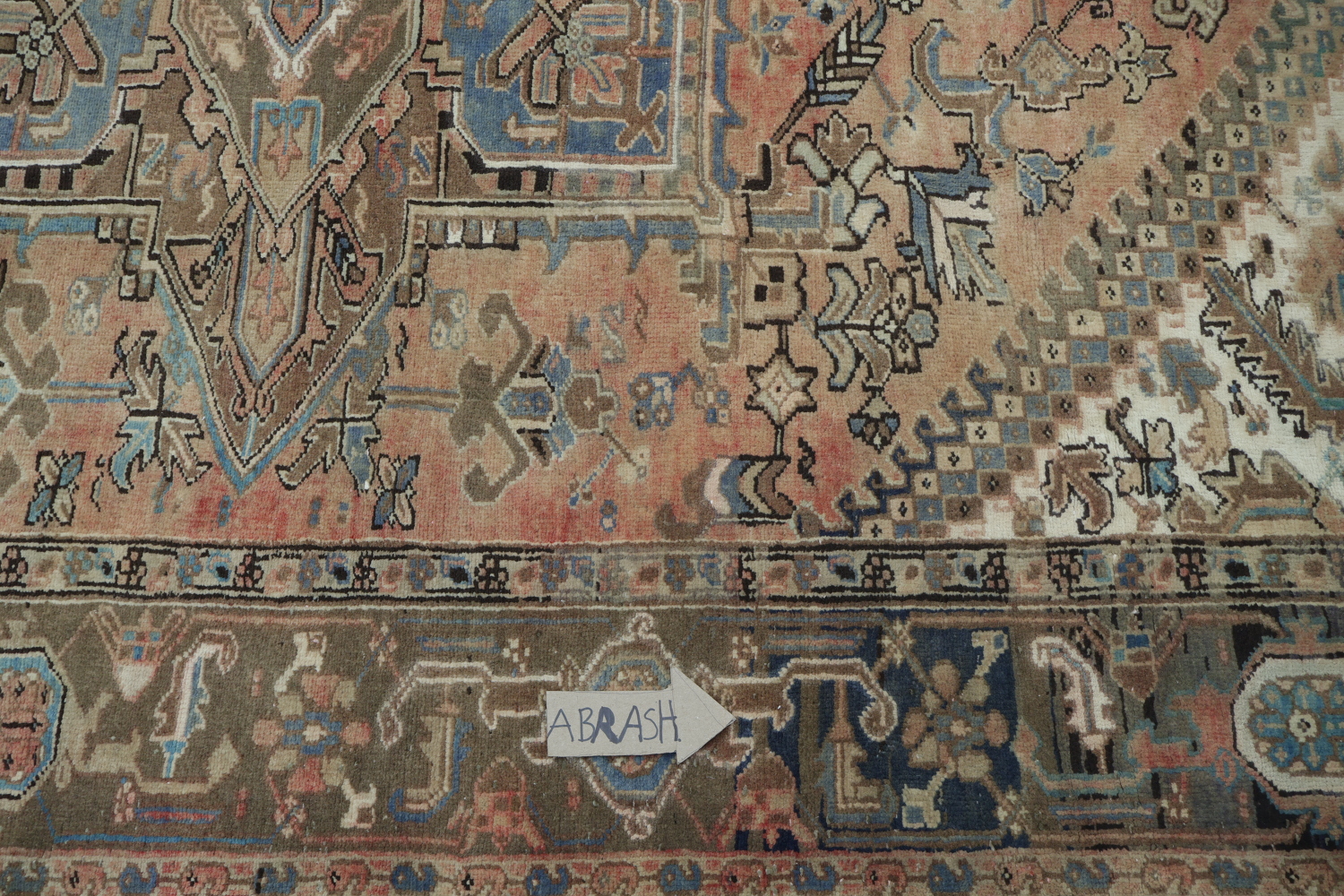 Vintage Geometric Heriz Persian Area Rug 8x11