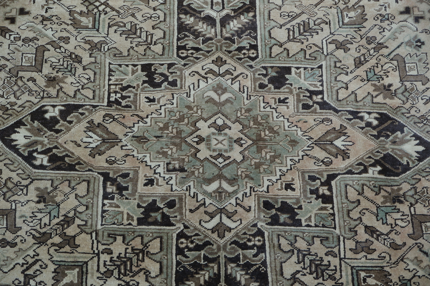 Classic Muted Peach Heriz Persian Area Rug in Neutral Tones 8x10