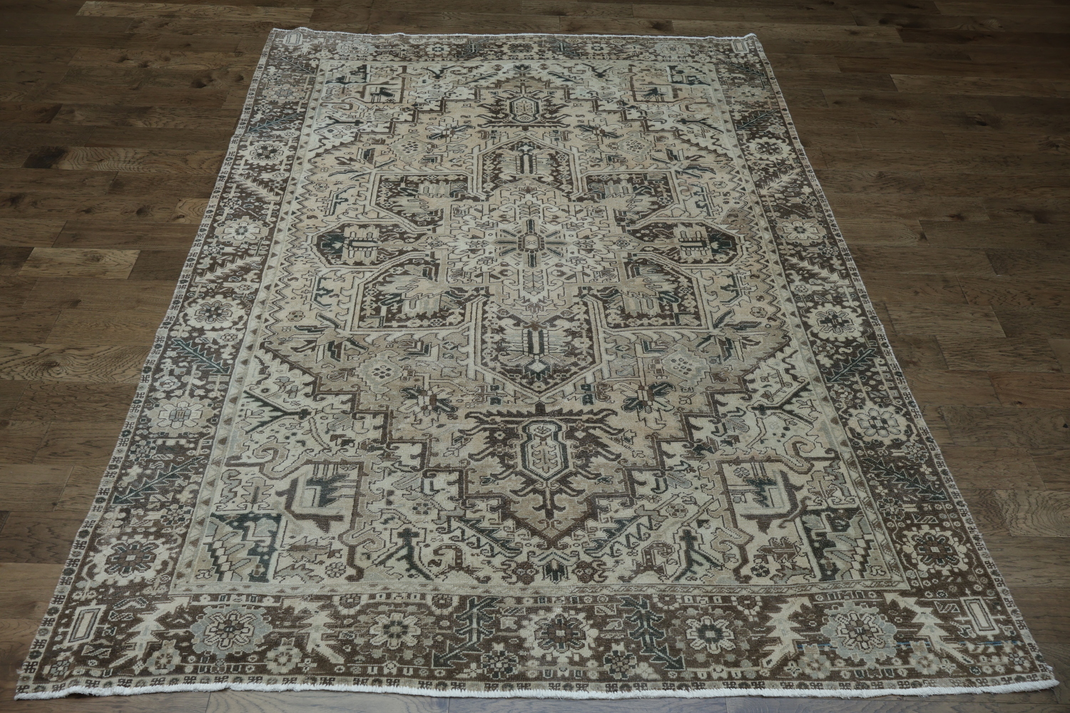Vintage Muted Color Vintage Heriz Persian Area Rug 8x11