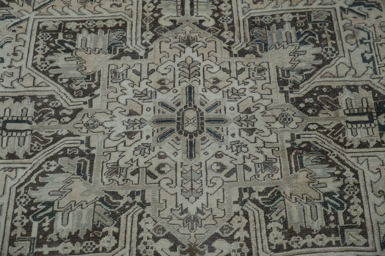 Vintage Muted Color Vintage Heriz Persian Area Rug 8x11