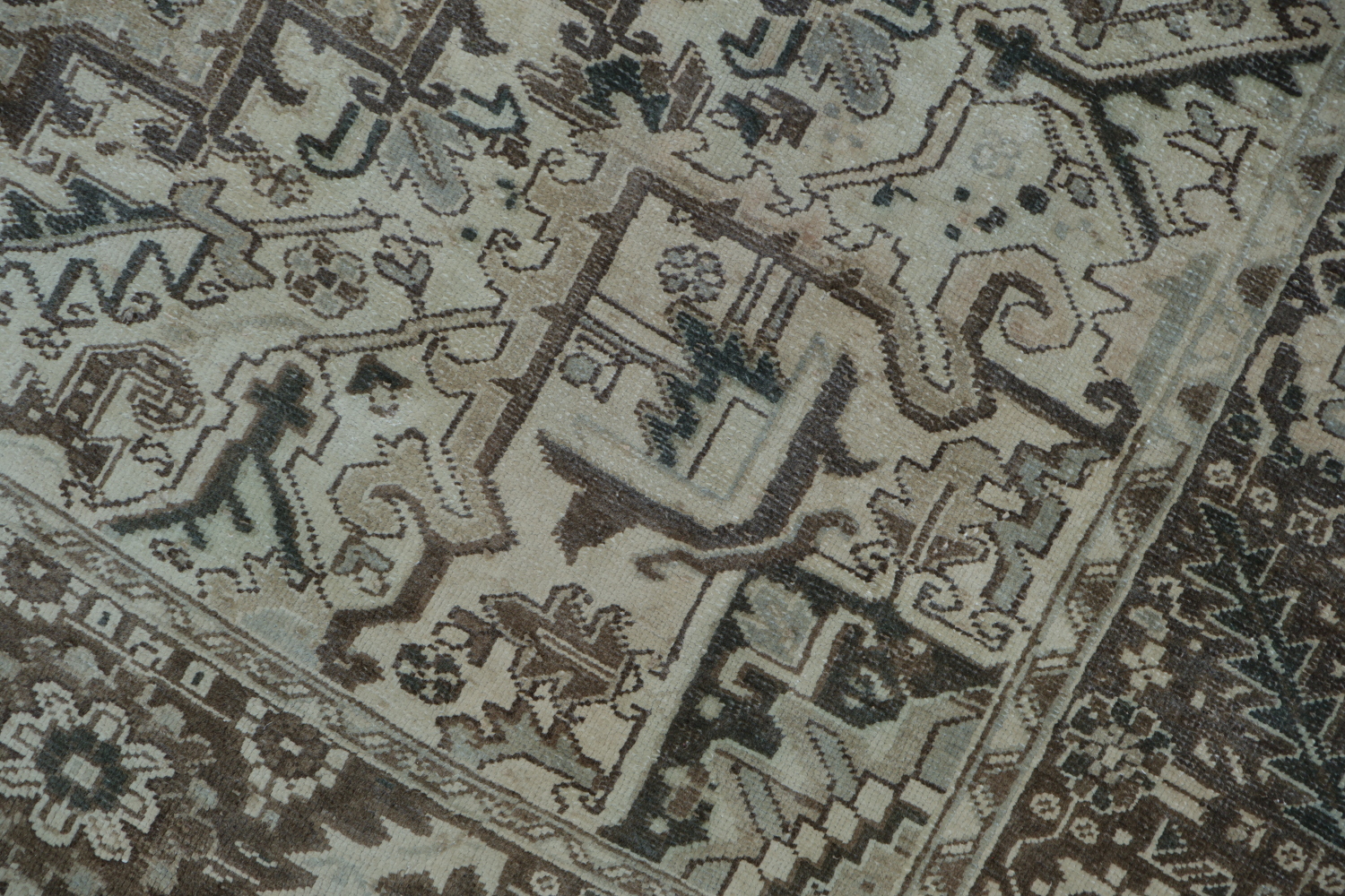 Vintage Muted Color Vintage Heriz Persian Area Rug 8x11