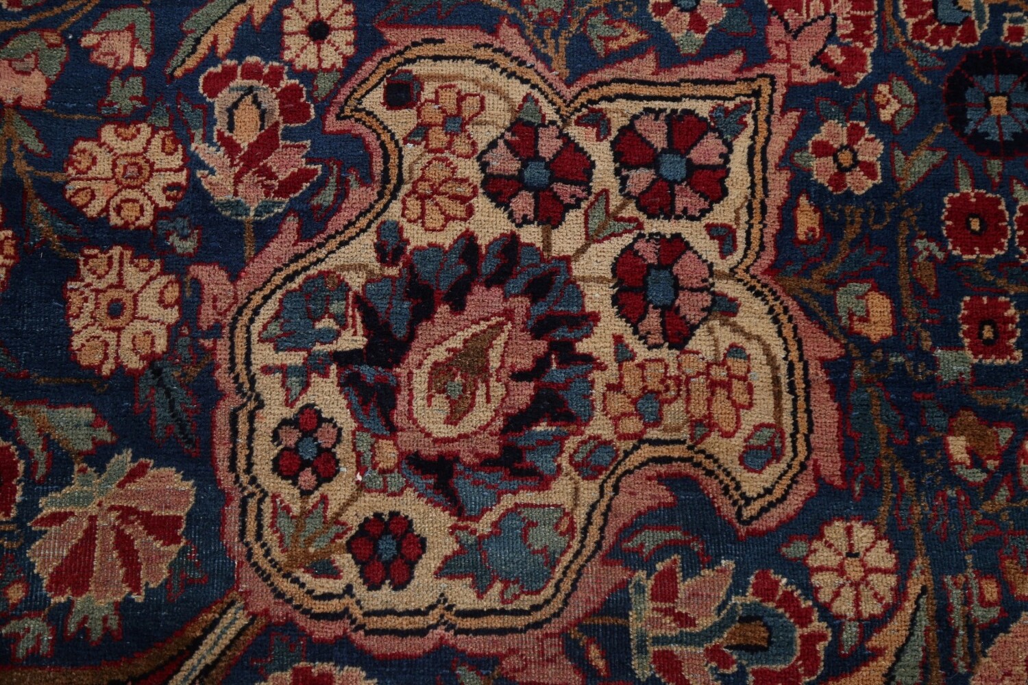 Pre-1900 Antique Vegetable Dye Yazd Large Persian Rug 11x16