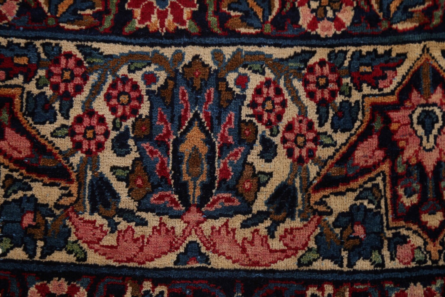 Pre-1900 Antique Vegetable Dye Yazd Large Persian Rug 11x16