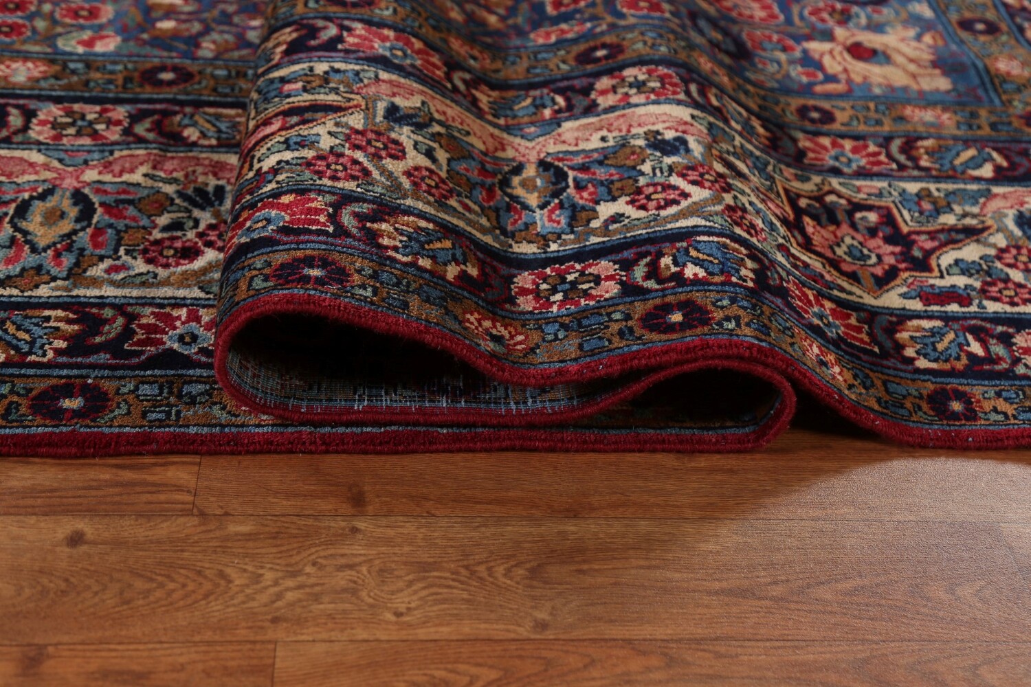 Pre-1900 Antique Vegetable Dye Yazd Large Persian Rug 11x16
