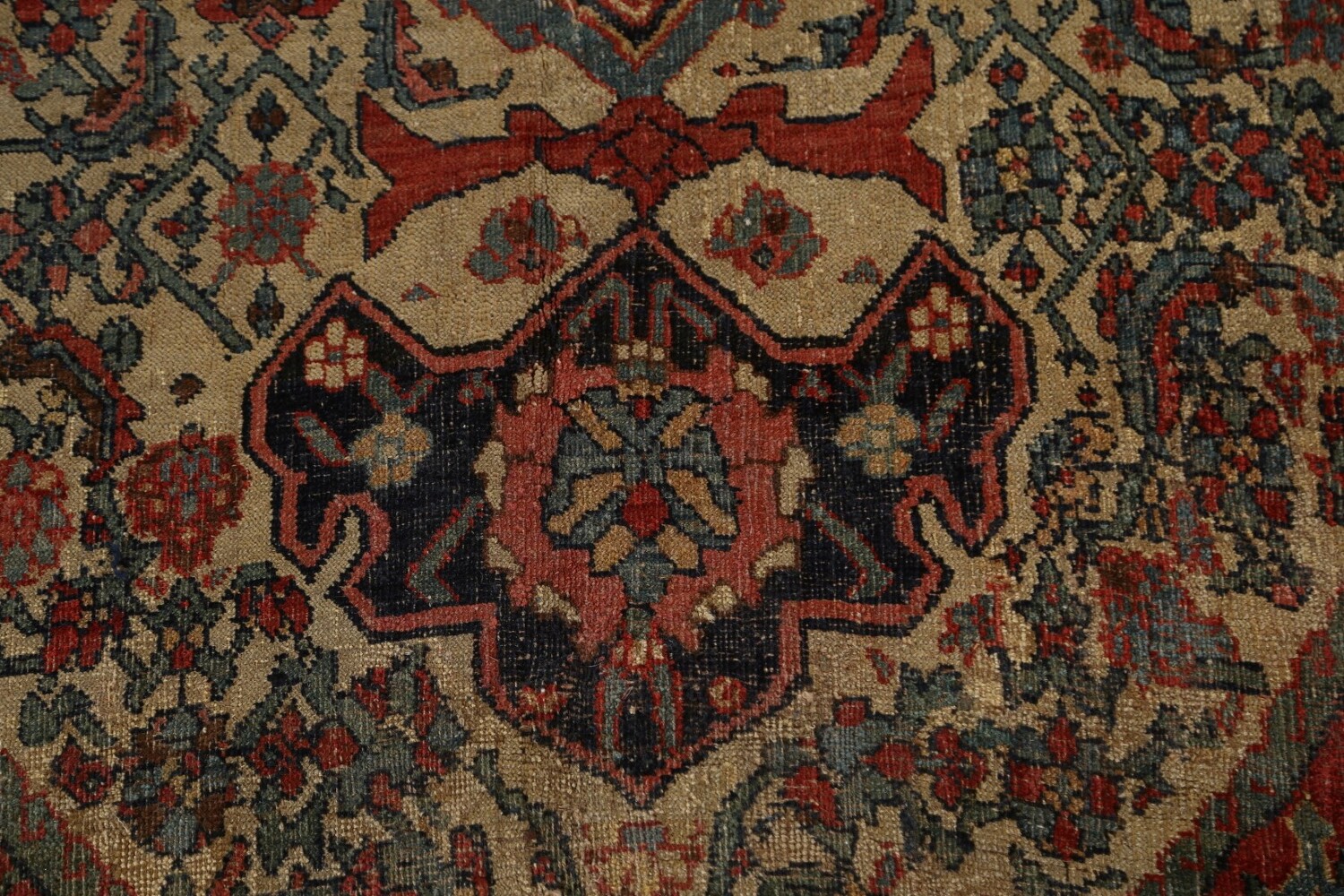 Pre-1900 Antique Vegetable Dye Bidjar Halvaei Persian Rug 8x11