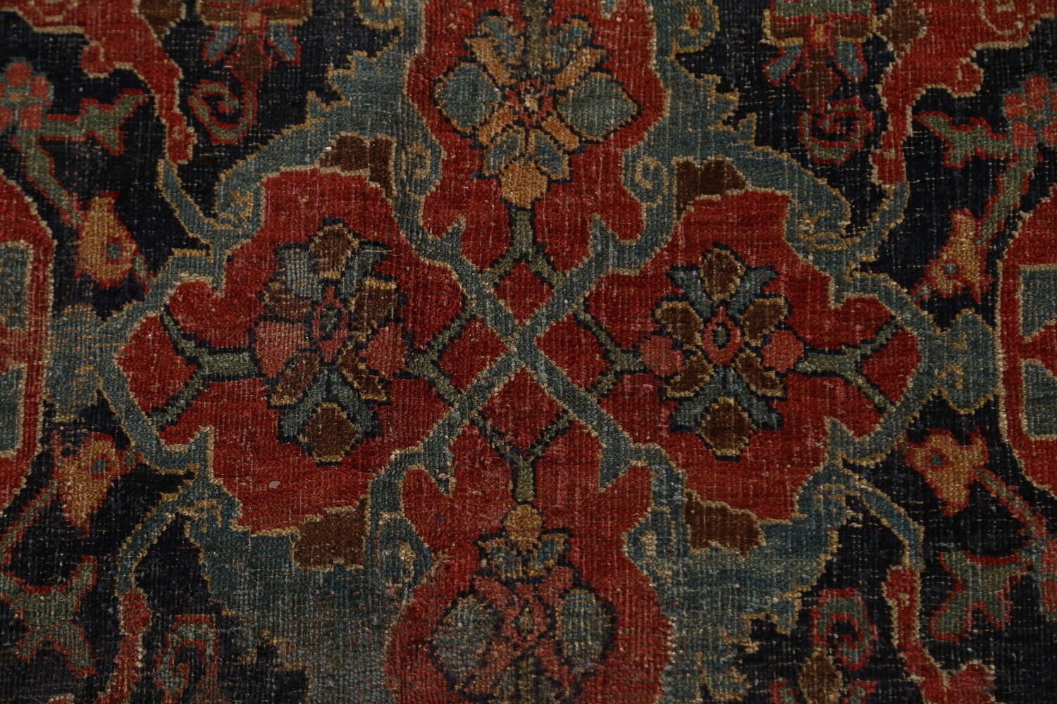 Pre-1900 Antique Vegetable Dye Bidjar Halvaei Persian Rug 8x11