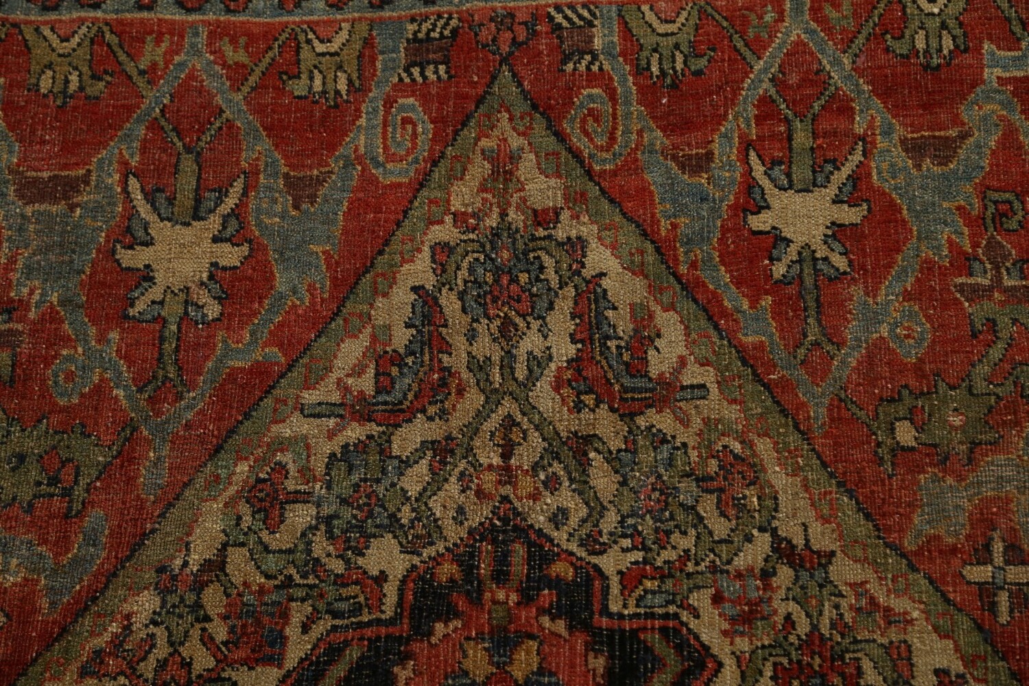 Pre-1900 Antique Vegetable Dye Bidjar Halvaei Persian Rug 8x11