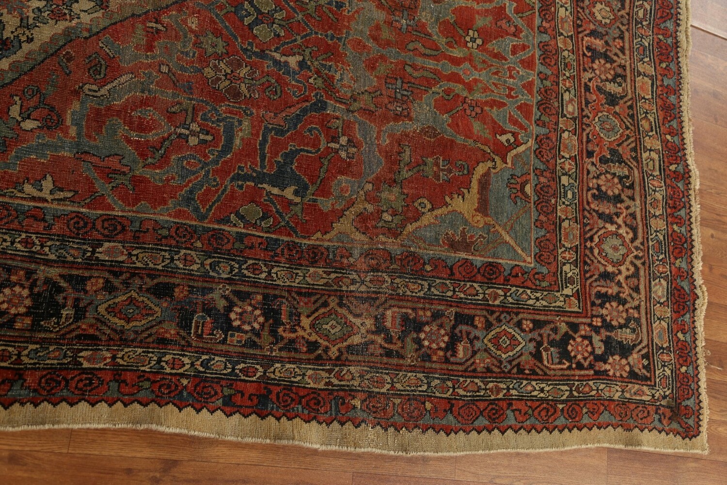 Pre-1900 Antique Vegetable Dye Bidjar Halvaei Persian Rug 8x11