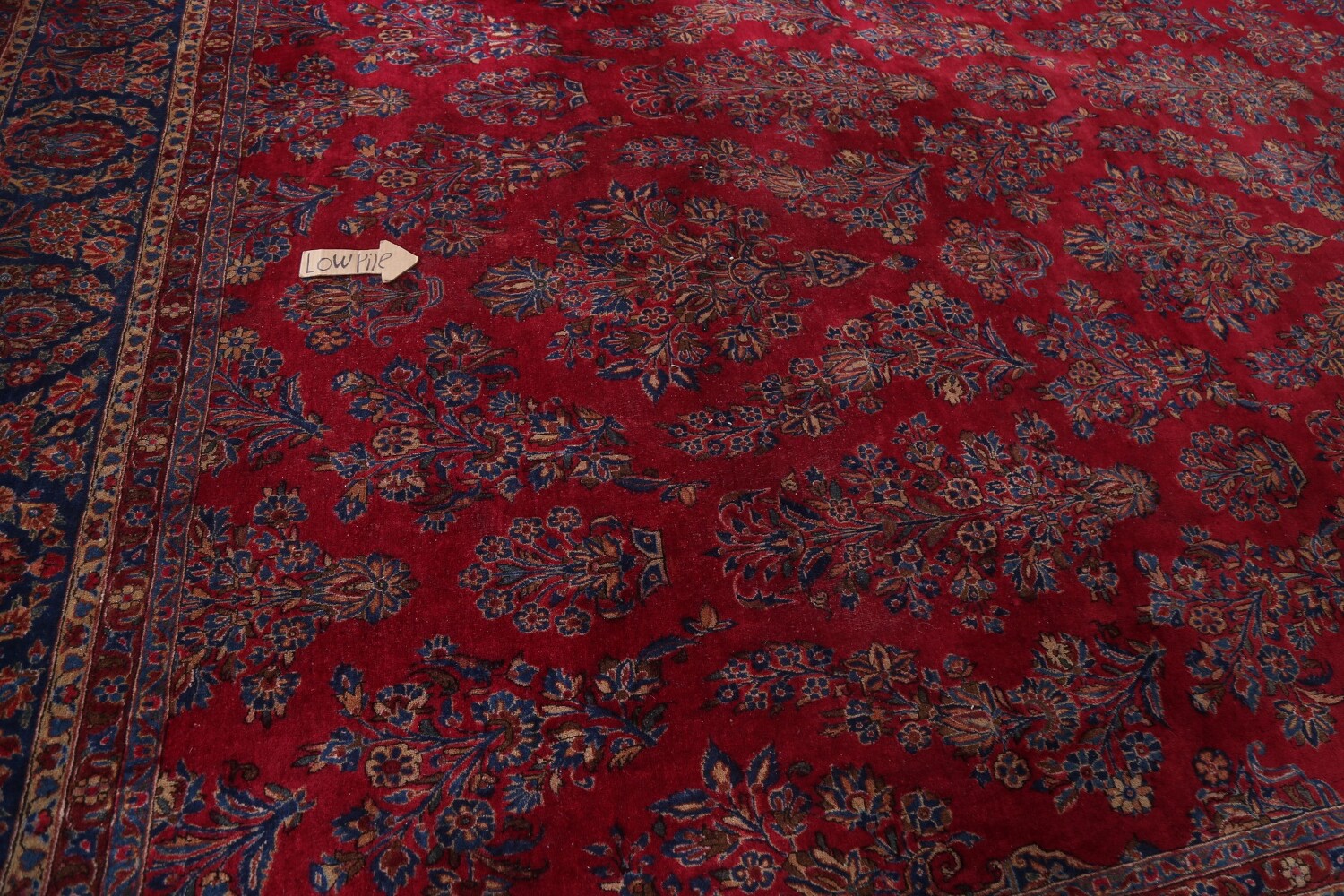 Antique Vegetable Dye Sarouk Large Persian Rug 10x15