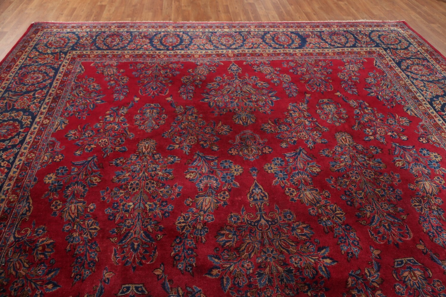 Antique Vegetable Dye Sarouk Large Persian Rug 10x15