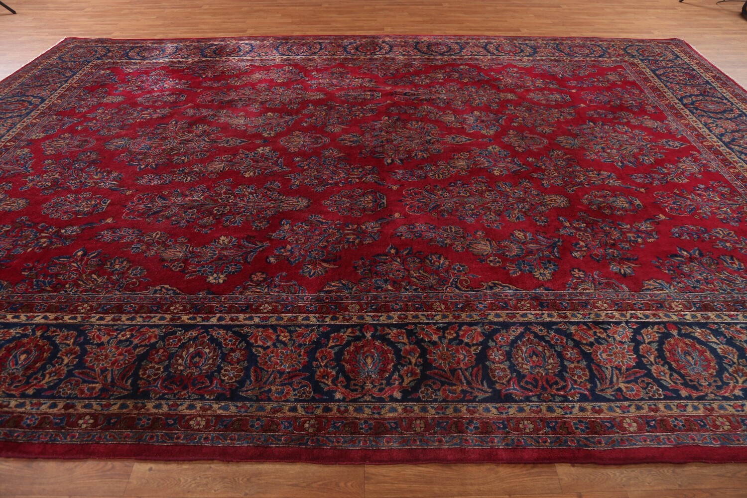 Antique Vegetable Dye Sarouk Large Persian Rug 10x15
