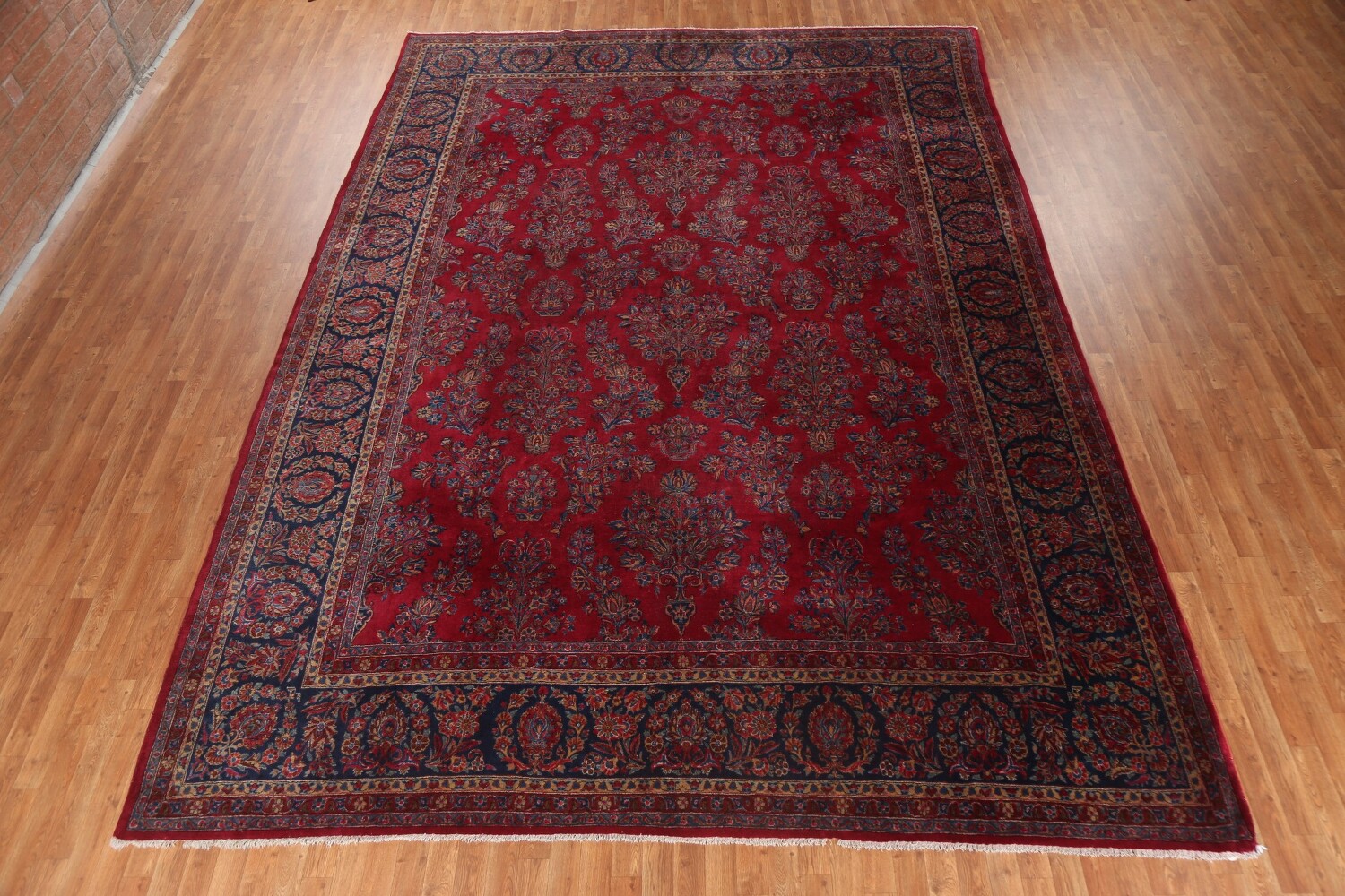 Antique Vegetable Dye Sarouk Large Persian Rug 10x15