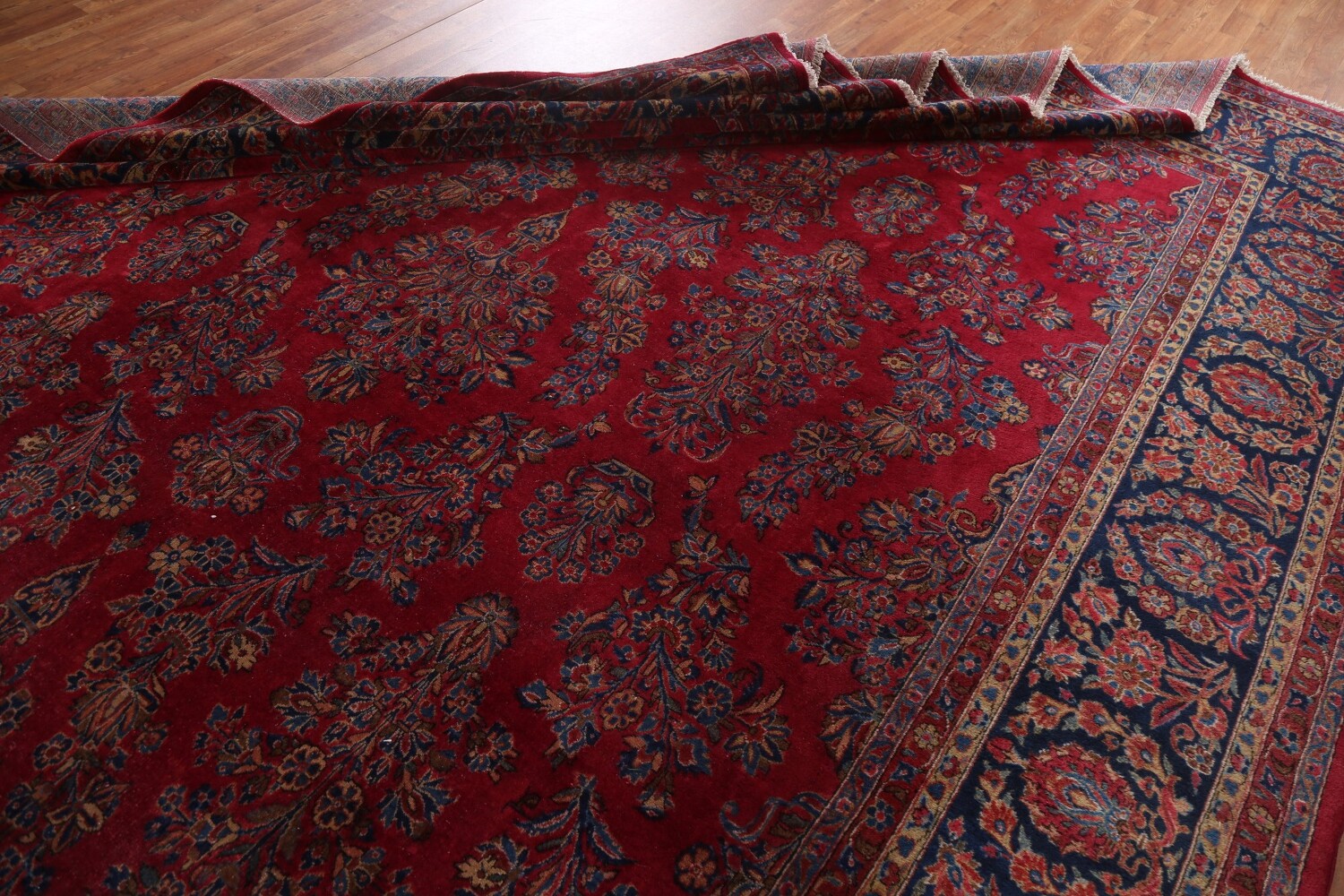 Antique Vegetable Dye Sarouk Large Persian Rug 10x15