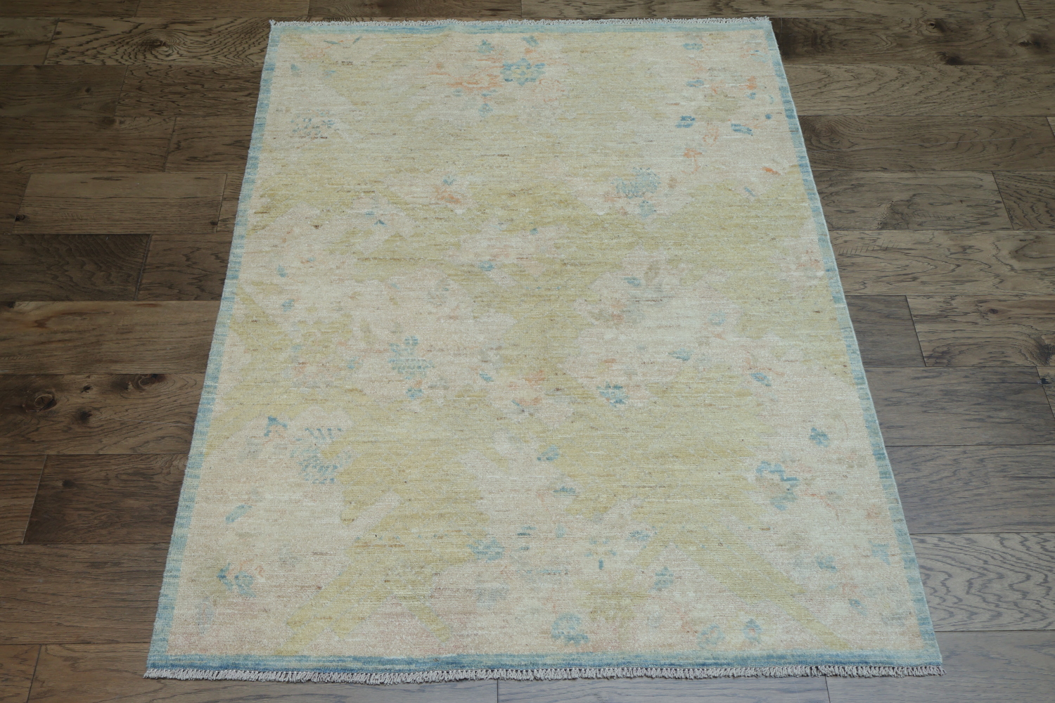 Muted Geometric Art Deco Oriental Area Rug 4x5