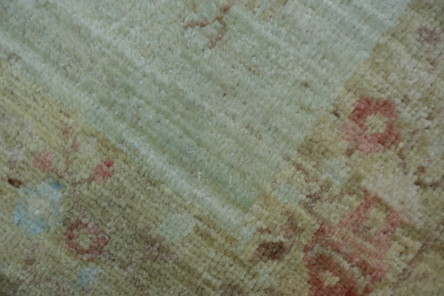 Muted Art Deco Oriental Area Rug Wool 4x5