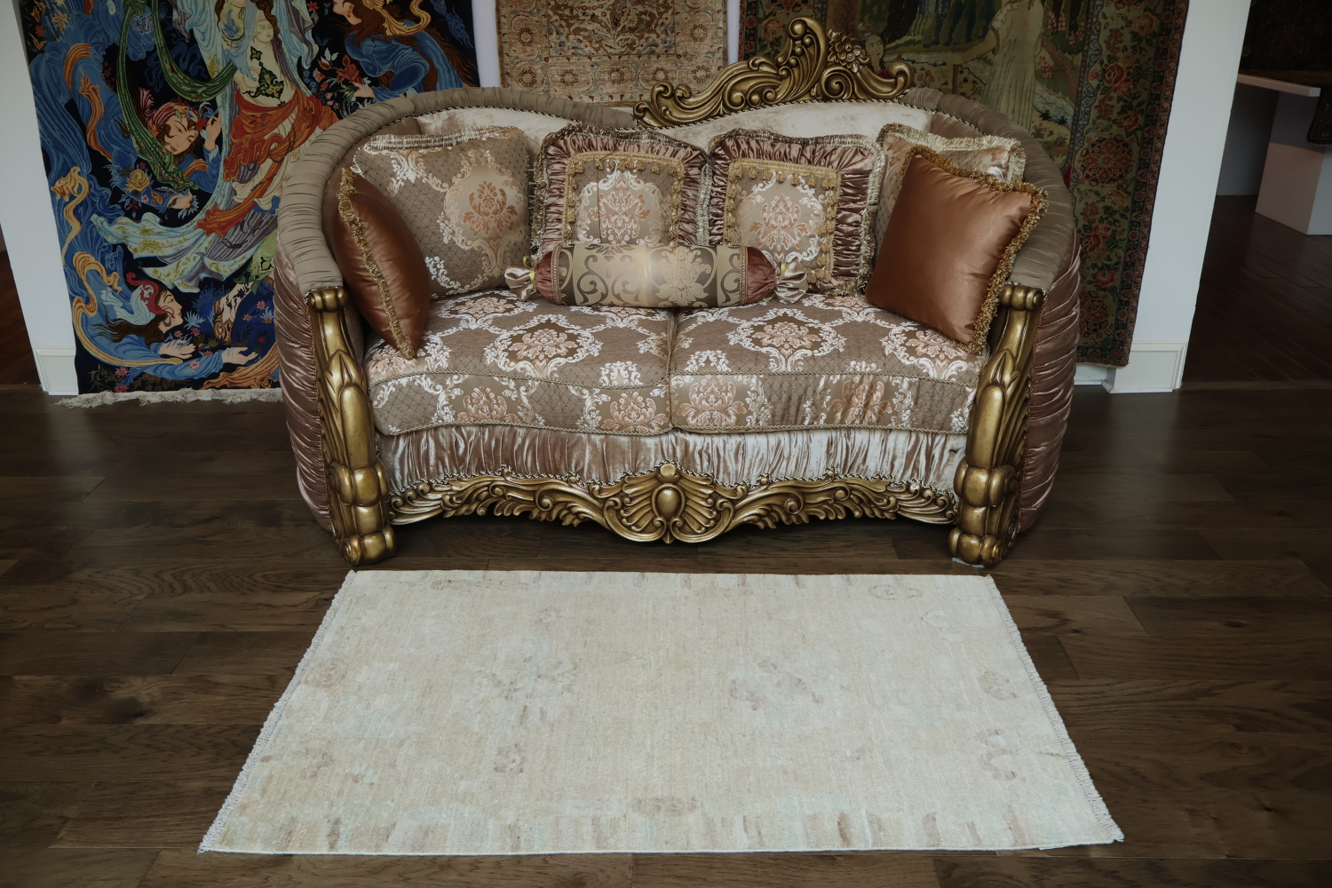 Muted Oushak Turkish Area Rug 3x5