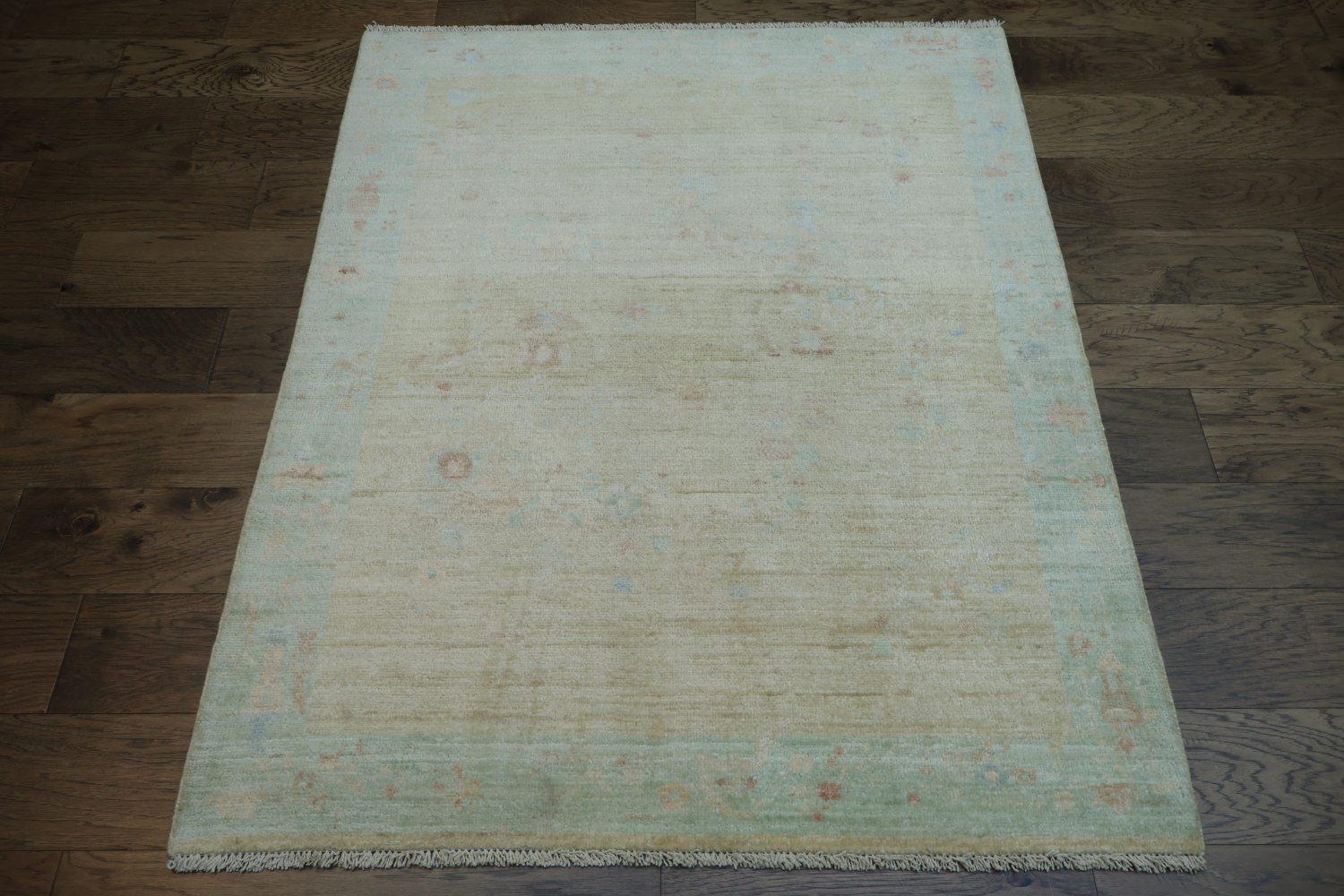 Muted Art Deco Oriental Area Rug 4x5