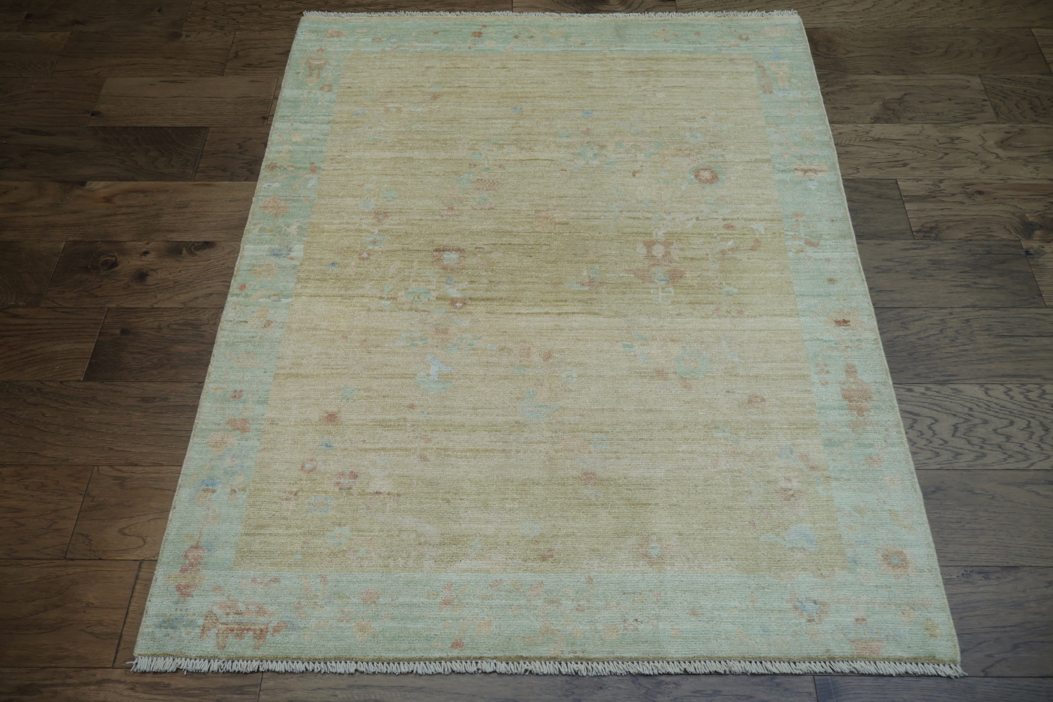Muted Art Deco Oriental Area Rug 4x5