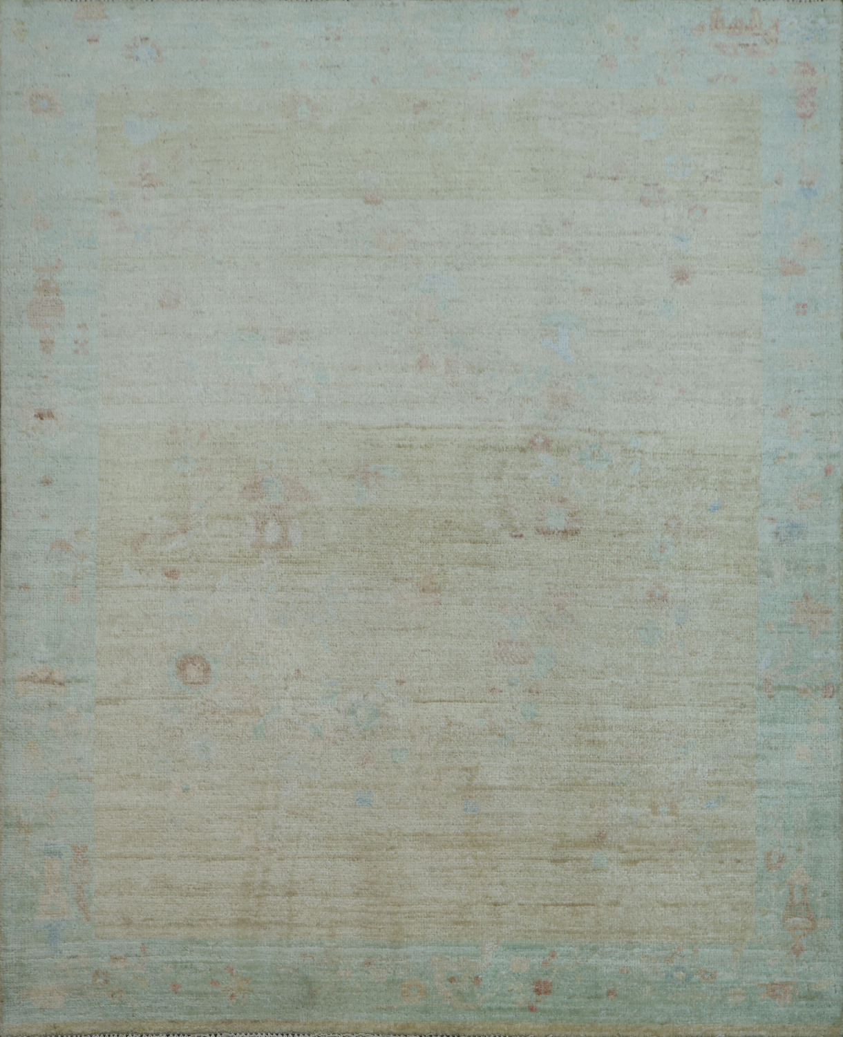 Muted Art Deco Oriental Area Rug 4x5