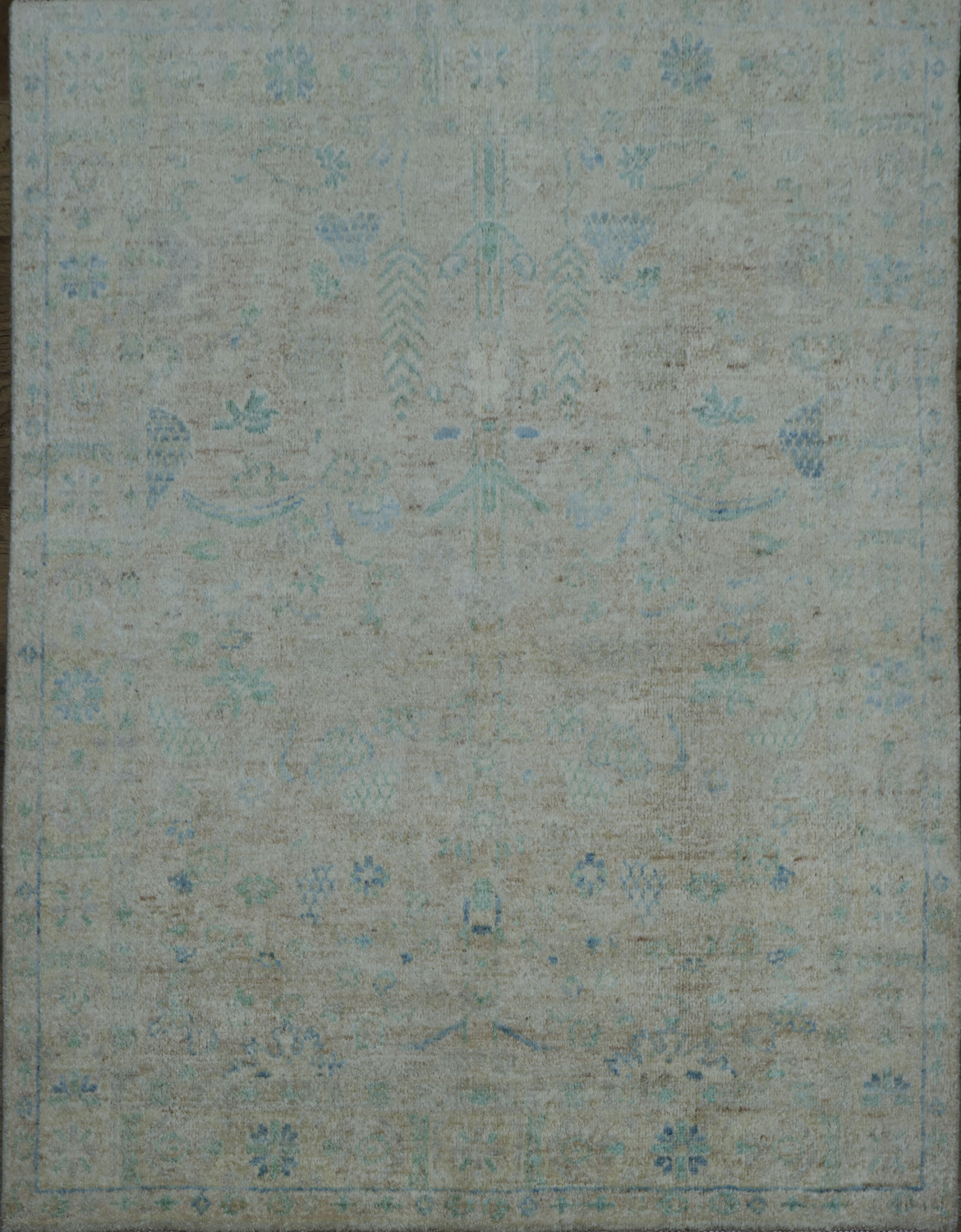 Vegetable Dye Oushak Turkish Area Rug 4x5