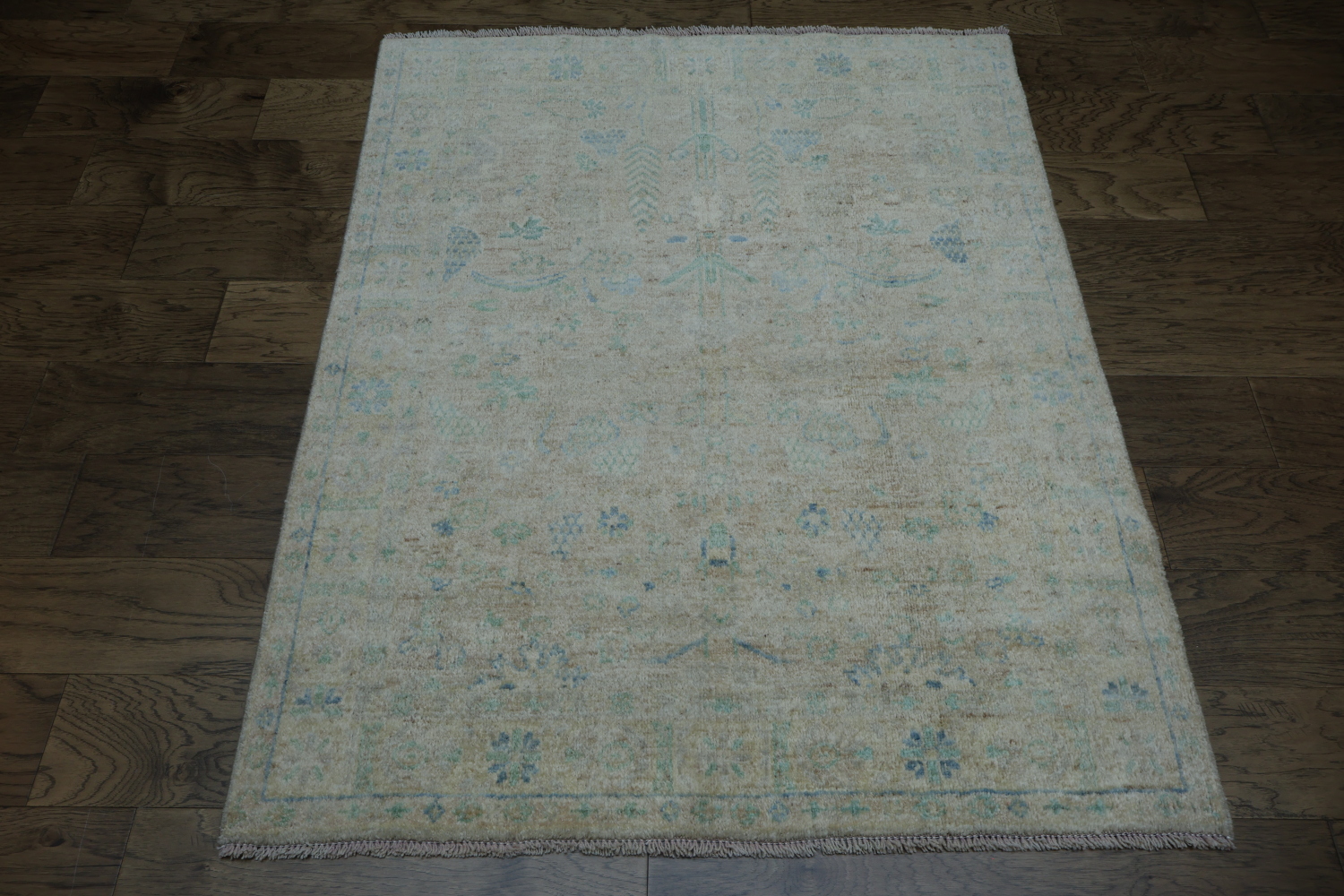 Vegetable Dye Oushak Turkish Area Rug 4x5