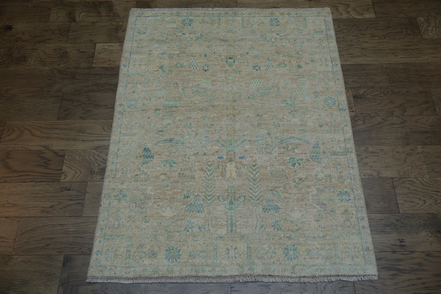 Vegetable Dye Oushak Turkish Area Rug 4x5