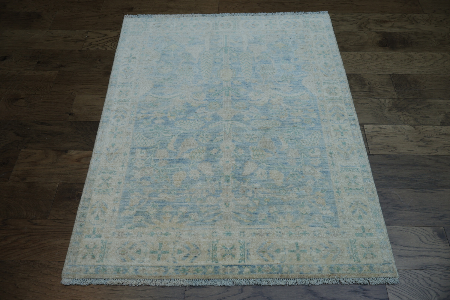 Vegetable Dye Oushak Turkish Area Rug 4x5