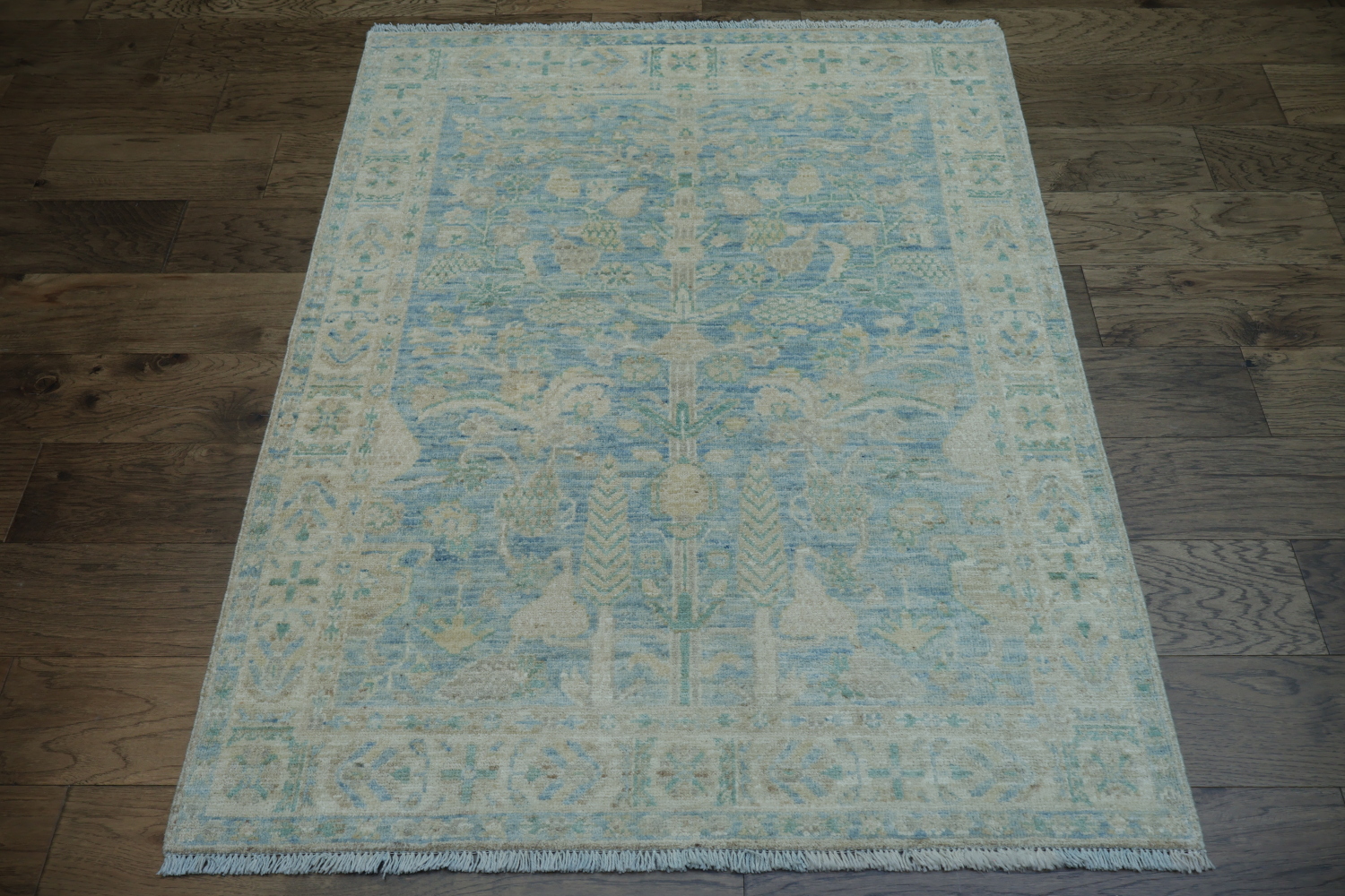 Vegetable Dye Oushak Turkish Area Rug 4x5