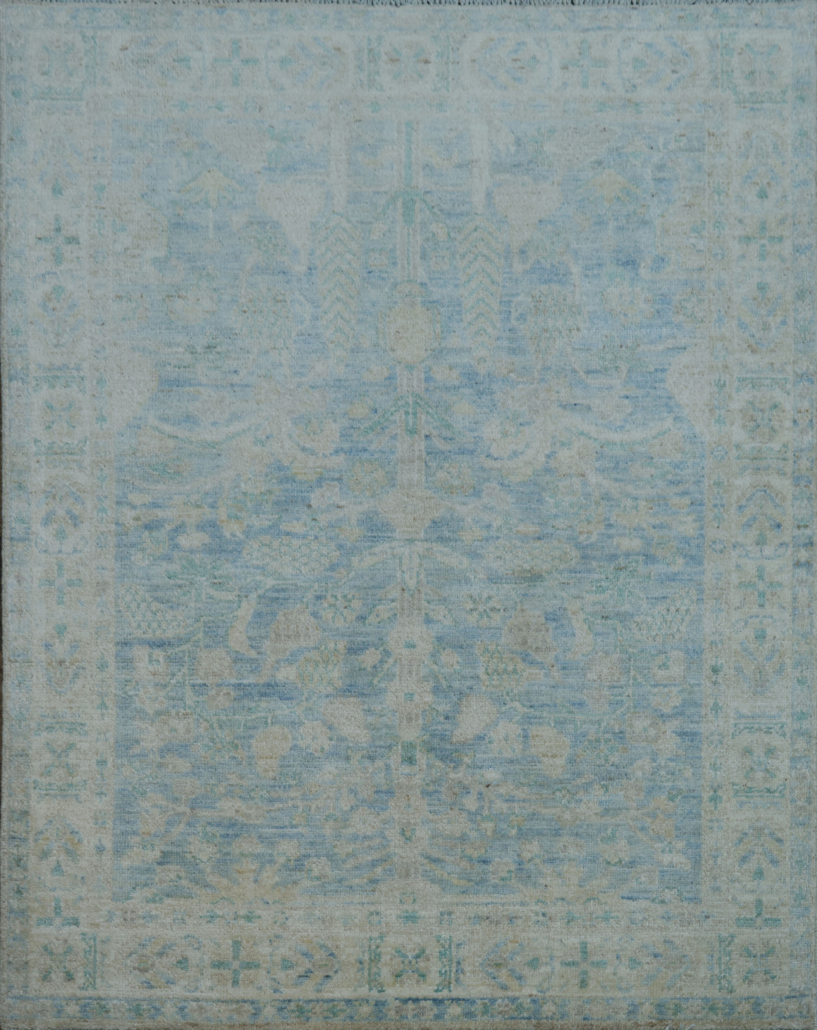 Vegetable Dye Oushak Turkish Area Rug 4x5