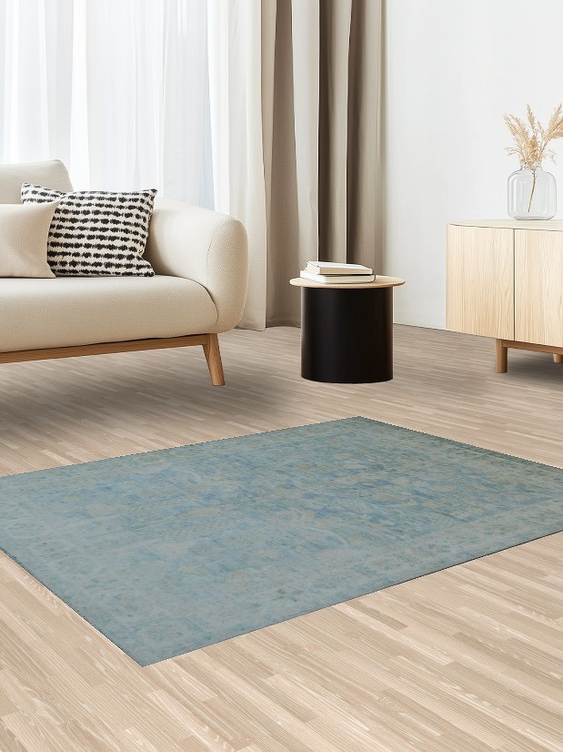 Vegetable Dye Oushak Turkish Area Rug 4x5