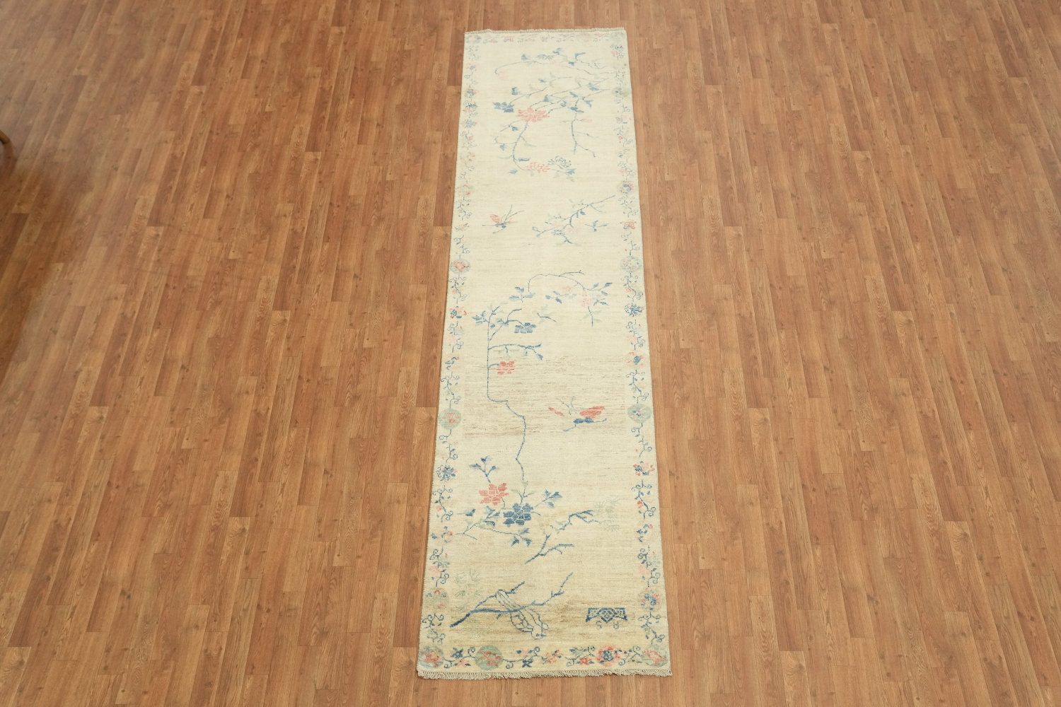 Pastel Tones and Floral Motifs in an Artistic Vintage Style Runner 3'x12'