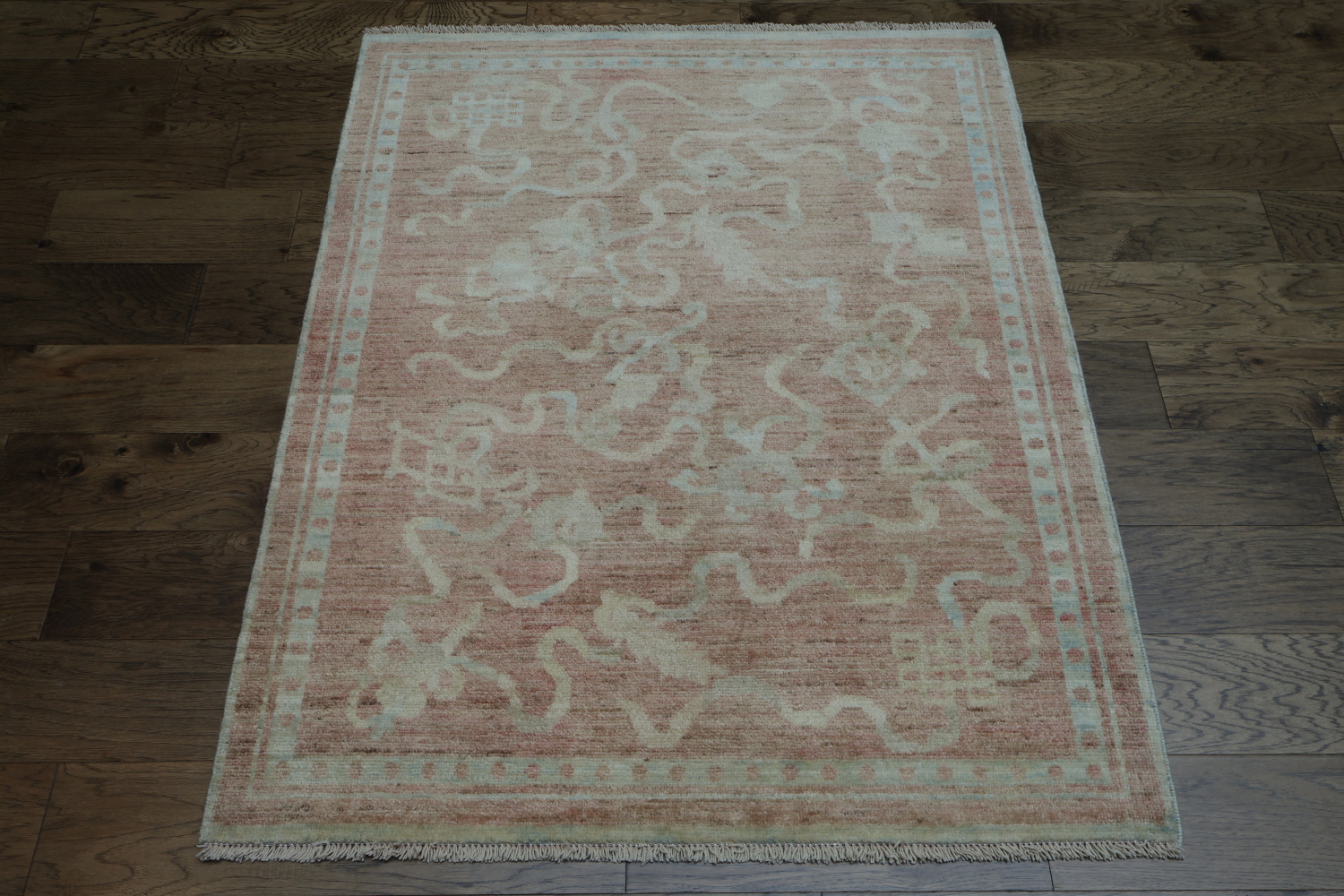 Vegetable Dye Art Deco Oriental Area Rug 4x5