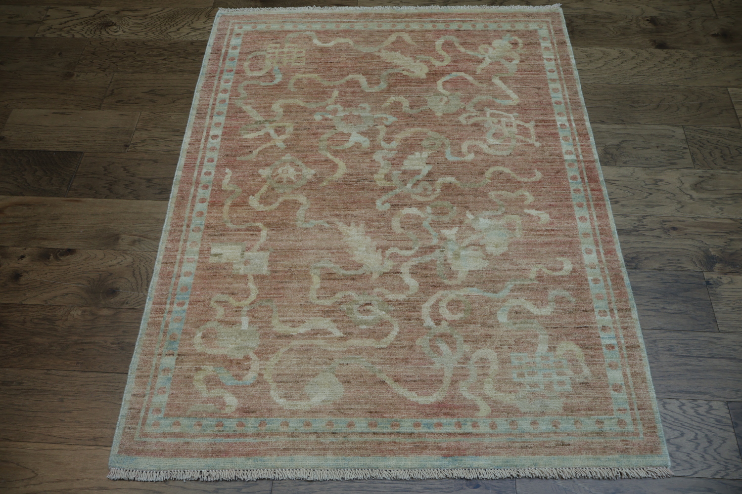 Vegetable Dye Art Deco Oriental Area Rug 4x5