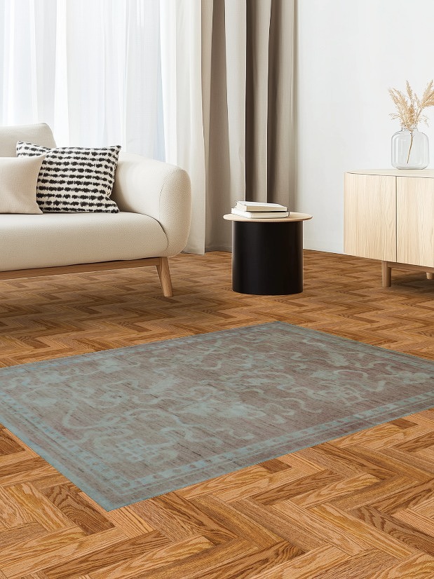 Vegetable Dye Art Deco Oriental Area Rug 4x5