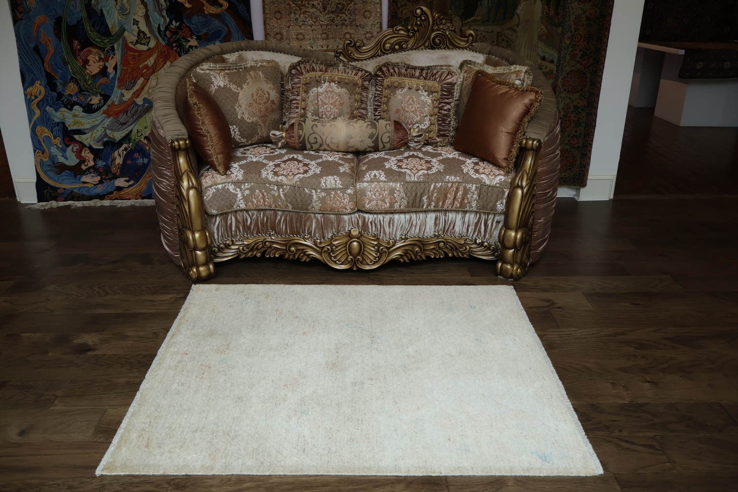 Vegetable Dye Oushak Oriental Area Rug 4x5