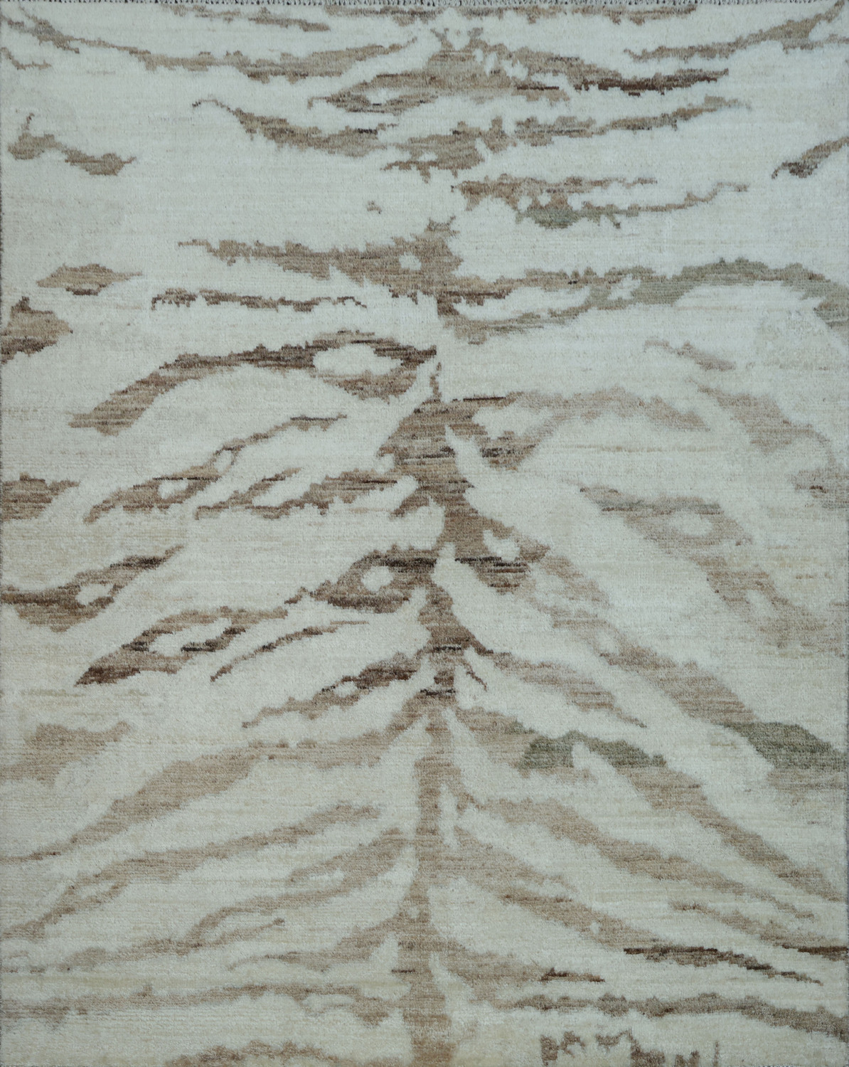 Vegetable Dye Abstract Turkish Area Rug 4x5