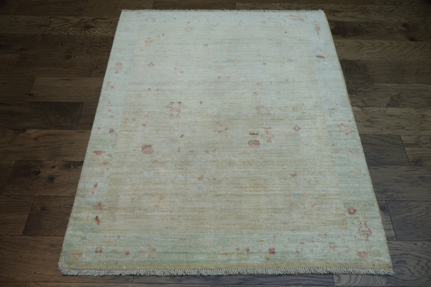 Vegetable Dye Art Deco Oriental Area Rug 4x5