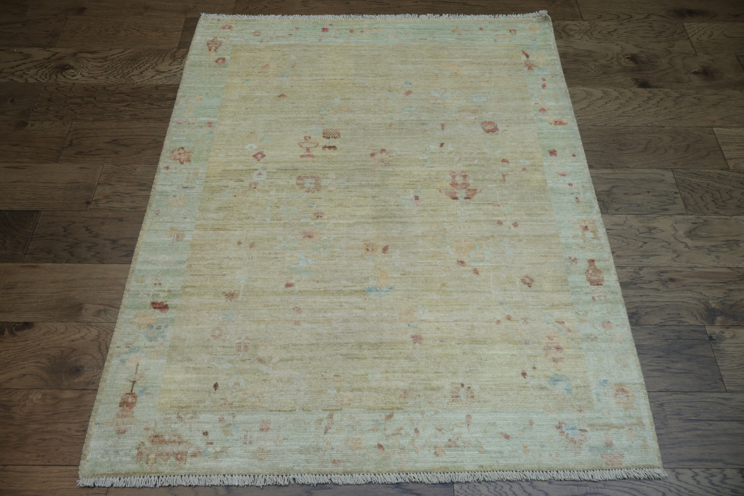 Vegetable Dye Art Deco Oriental Area Rug 4x5