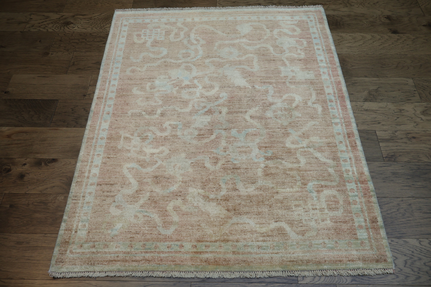 Vegetable Dye Art Deco Oriental Area Rug 4x5