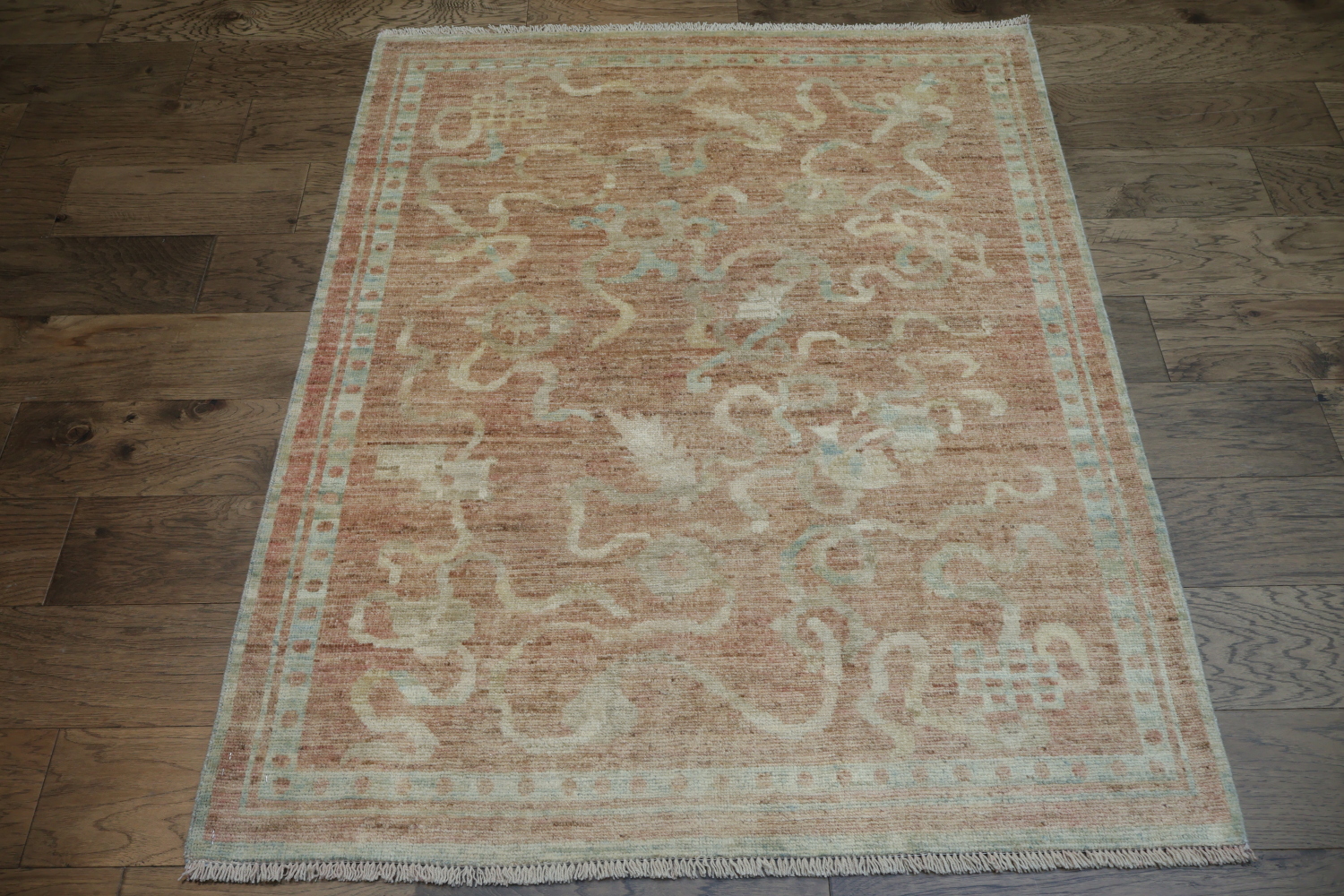 Vegetable Dye Art Deco Oriental Area Rug 4x5