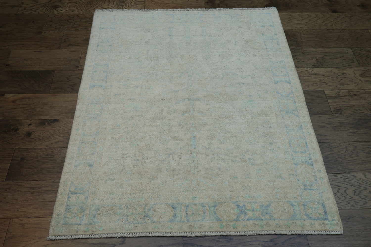 Vegetable Dye Art Deco Oriental Area Rug 4x5