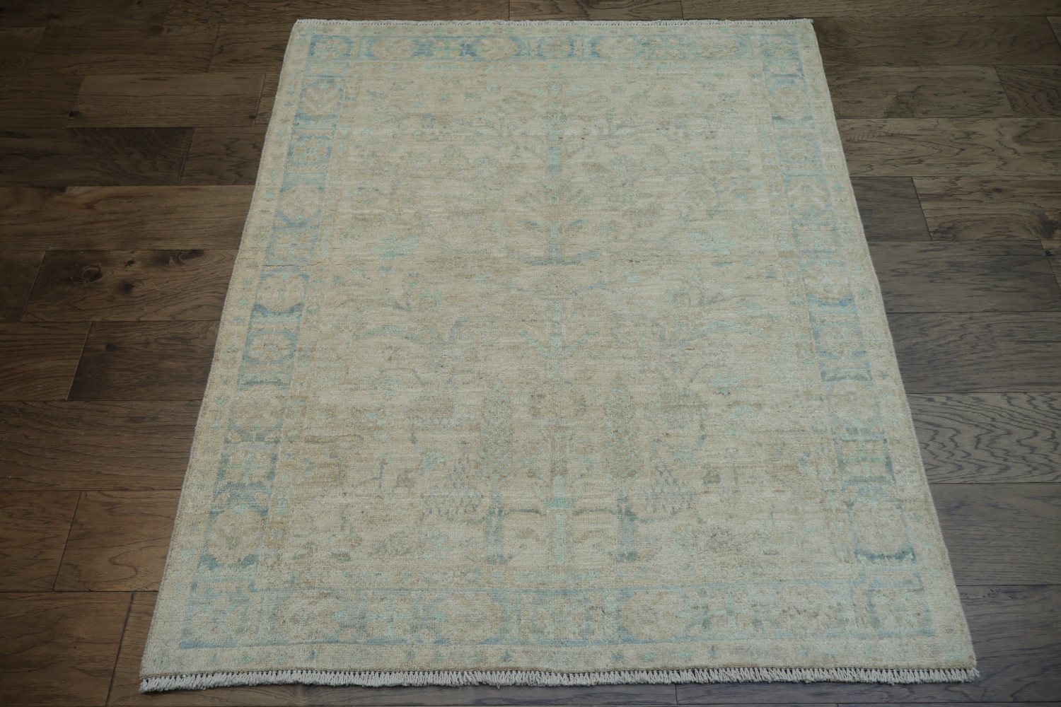 Vegetable Dye Art Deco Oriental Area Rug 4x5