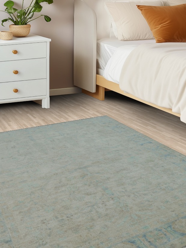 Vegetable Dye Art Deco Oriental Area Rug 4x5