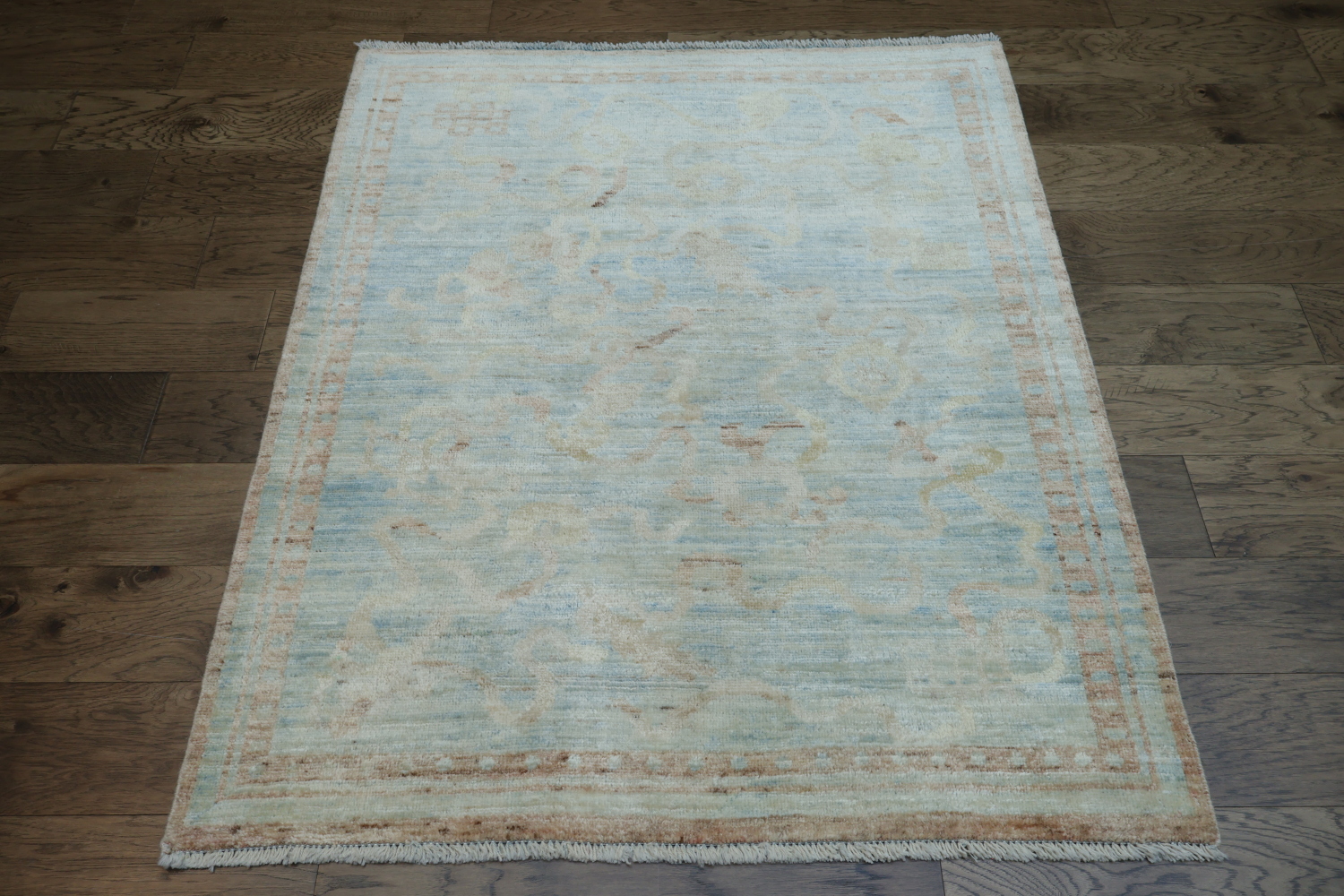 Vegetable Dye Art Deco Oriental Area Rug 4x5