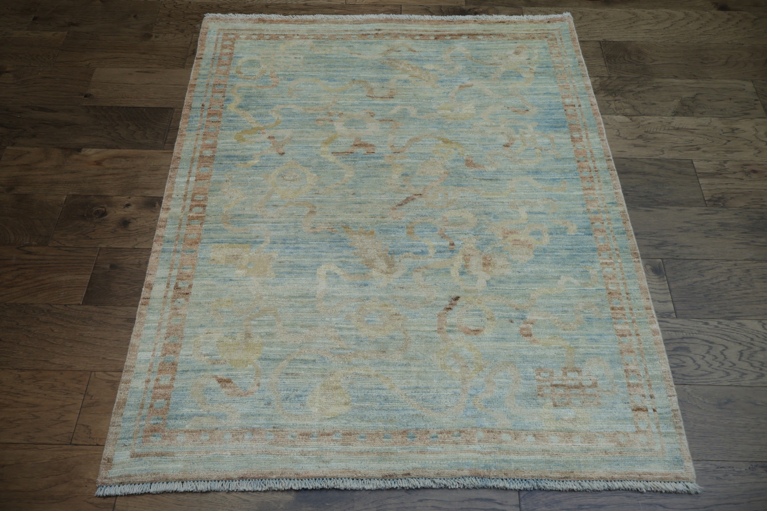 Vegetable Dye Art Deco Oriental Area Rug 4x5