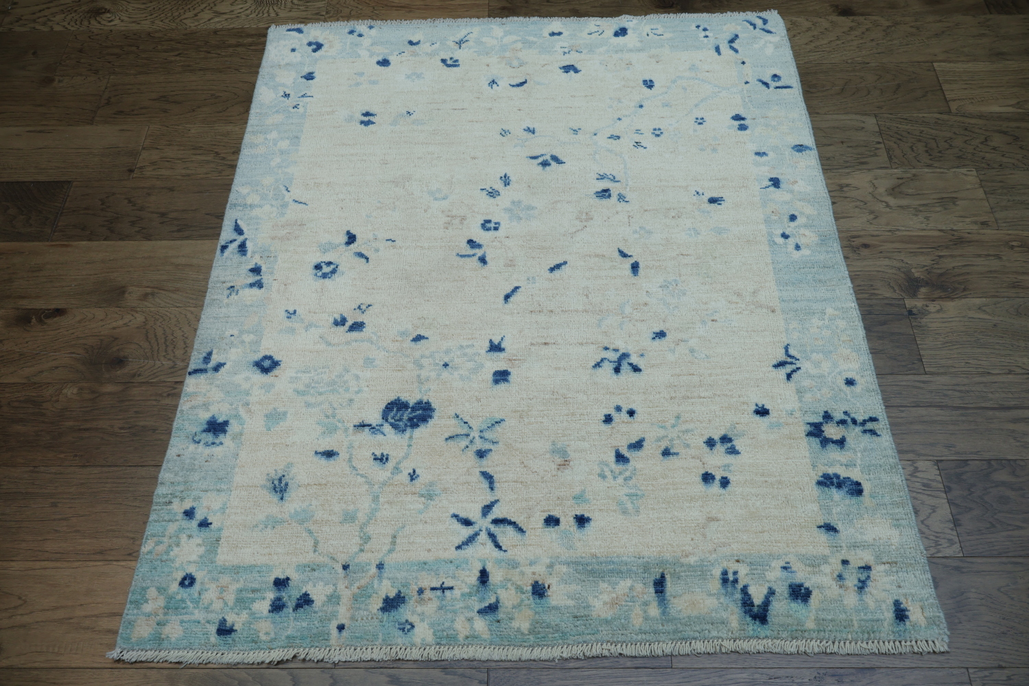 Vegetable Dye Wool Art Deco Oriental Area Rug 4x5