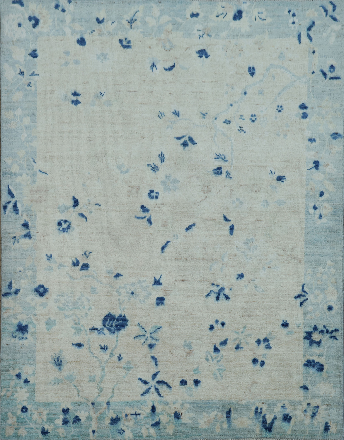 Vegetable Dye Wool Art Deco Oriental Area Rug 4x5