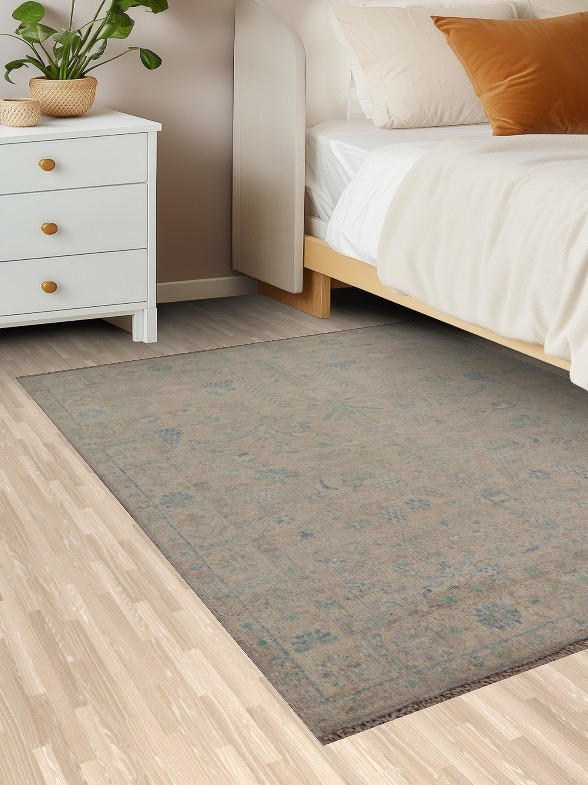 Vegetable Dye Oushak Oriental Area Rug 4x5