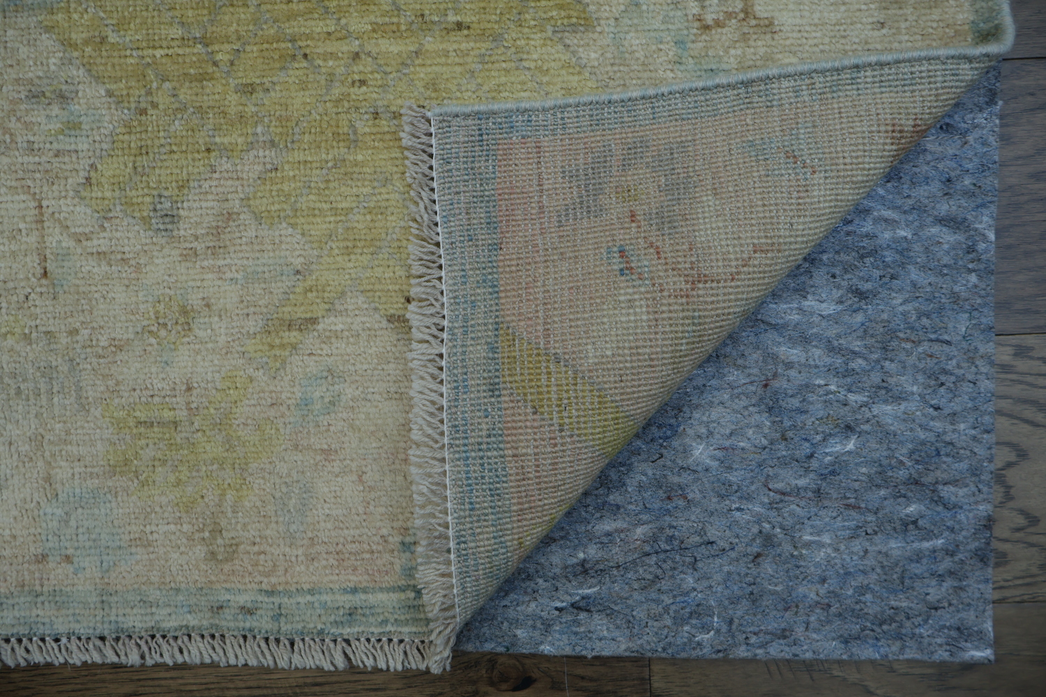 Vegetable Dye Wool Oushak Turkish Area Rug 4x5