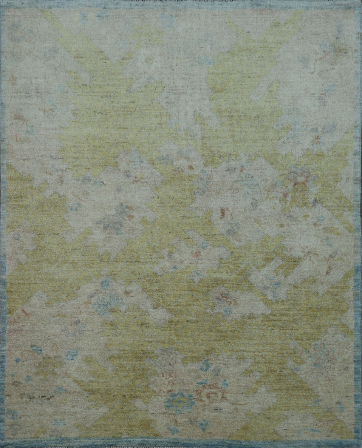 Vegetable Dye Wool Oushak Turkish Area Rug 4x5